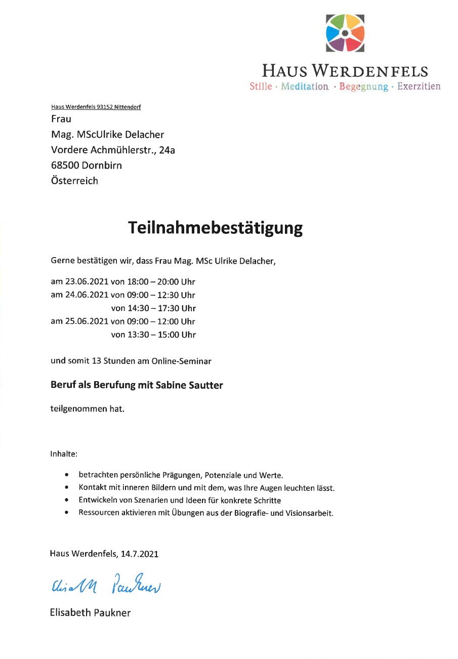 Zertifikat Biografiearbeit